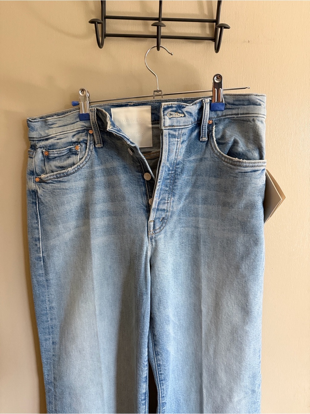MOTHER Light Blue Wide-Leg High-Rise Jeans - Picture 4 of 7